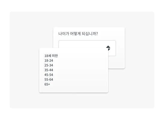 드롭다운 설문조사 질문의 예