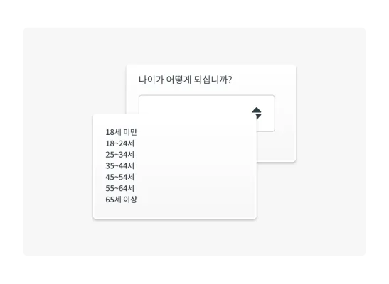 드롭다운 설문조사 질문 예시