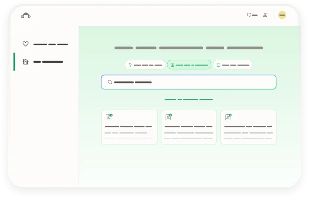 직원 복리후생이라고 입력한 텍스트가 있는 검색 창을 보여주는 SurveyMonkey 인터페이스. 검색 창 아래에는 직원 복리후생 설문조사 템플릿을 포함한 3개의 설문조사 템플릿 카드가 검색 결과로 나타납니다.