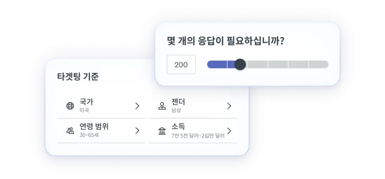 국가는 미국, 연령대는 30~65세, 젠더는 남성, 소득은 7만 5천~20만 달러로 설정된 타겟팅 기준 선택 화면