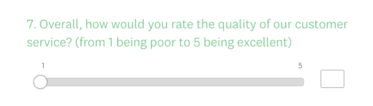 slider close ended question