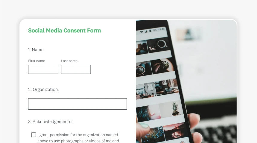 Screenshot of SurveyMonkey social media consent form