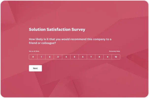 Solution Satisfaction Survey Template