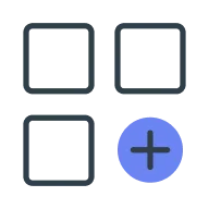 Three squares and a plus sign