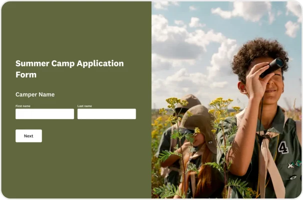 Summer Camp Application Form Template