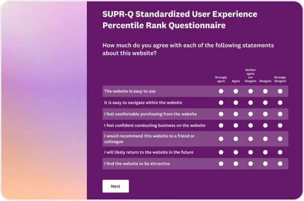 SUPR-Q Usability (UX) Template
