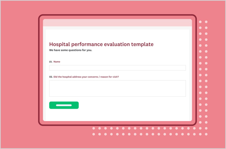 Screenshot of SurveyMonkey hospital evaluation survey template