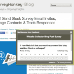 SurveyMonkey Popup Survey on website