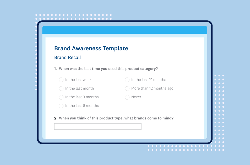 Screenshot of SurveyMonkey brand awareness survey template