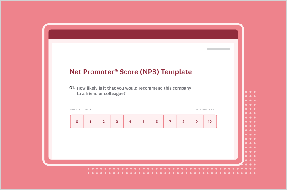 Screenshot of SurveyMonkey Net Promoter Score (NPS) survey template