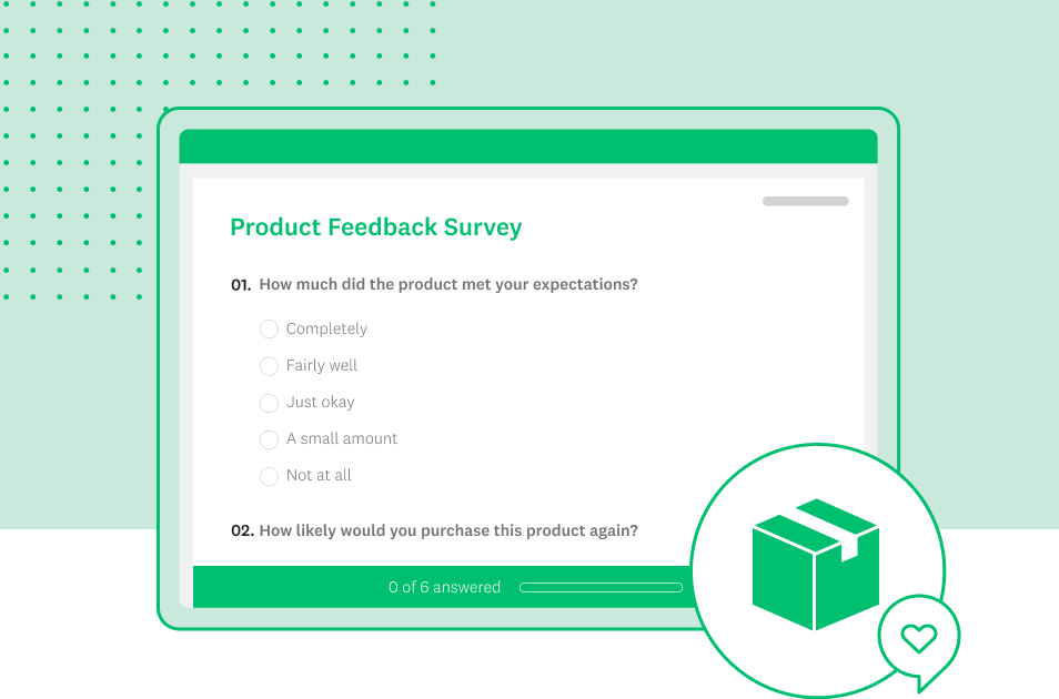 Screenshot of product feedback survey template