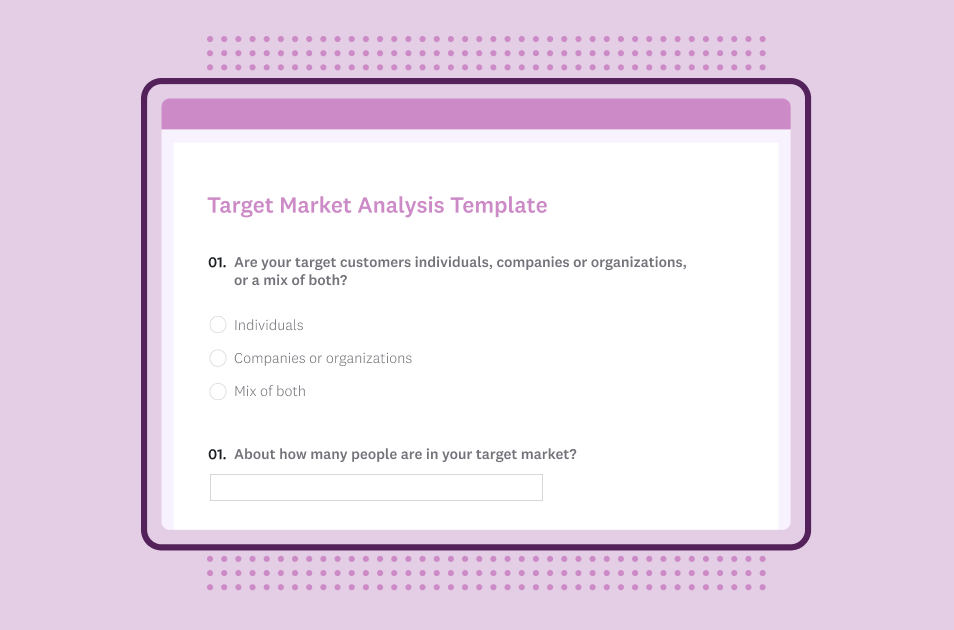 Screenshot of SurveyMonkey target market analysis survey template