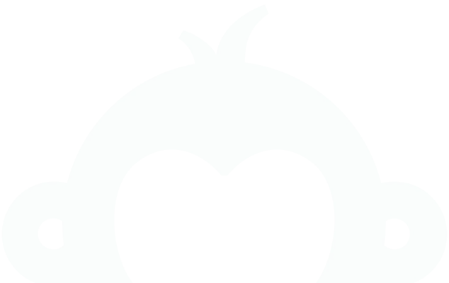 White outline of Goldie monkey mascot