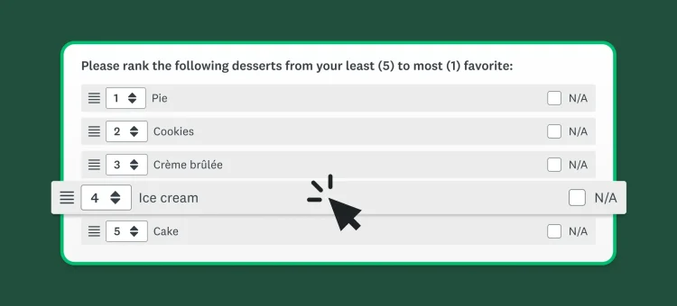 30+ ranking survey questions with examples & tips