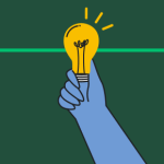 illustration of hand holding a lightbulb