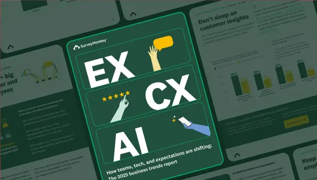 2025 SurveyMonkey business trends report for employee experience, customer experience, and AI