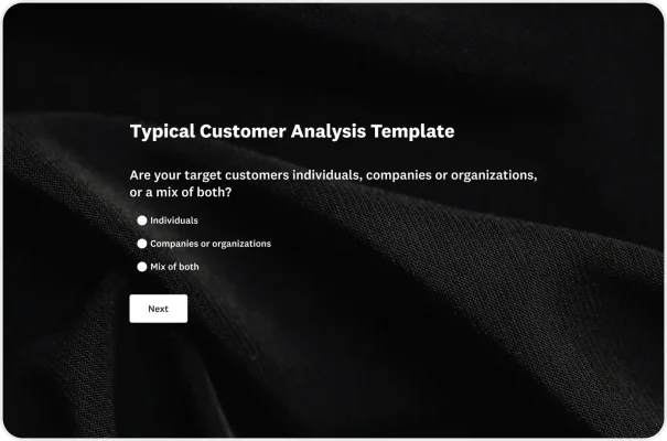 Typical Customer Analysis Survey Template