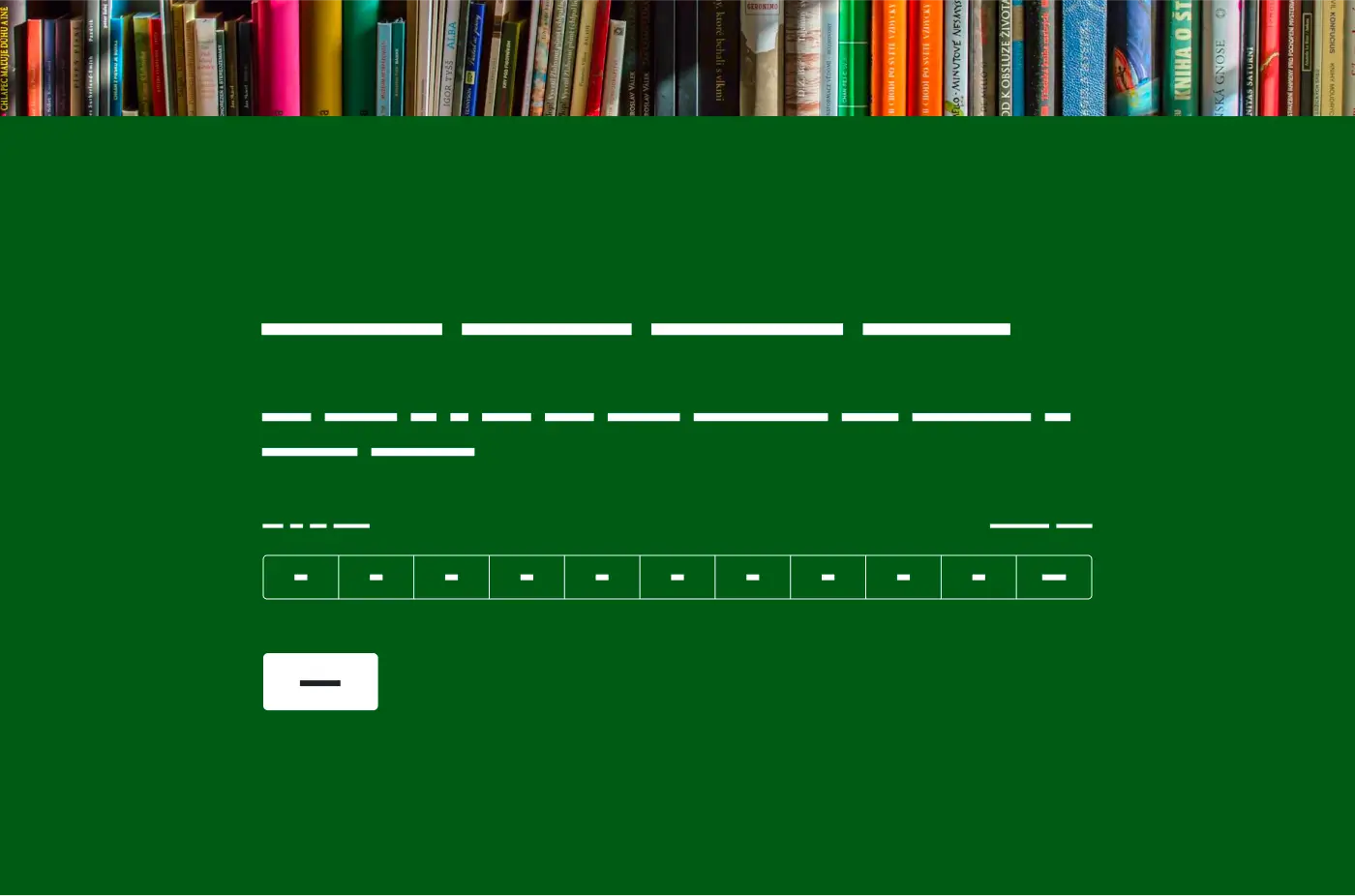 A row of books next to a survey question