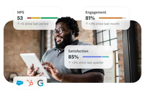 Customer satisfaction survey dashboard with response tracking