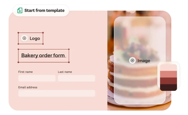 Bakery order form made with SurveyMonkey