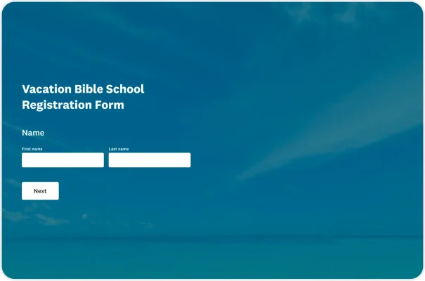 VBS Registration Form Template