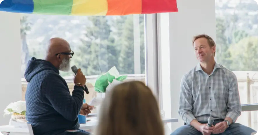 SurveyMonkey executives doing a fireside chat