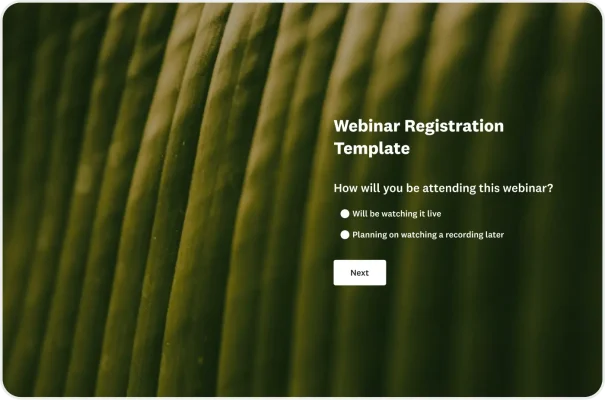 Webinar Registration Form Template