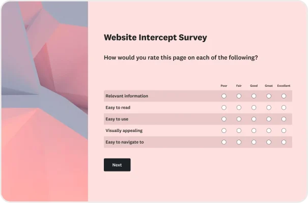 Website Feedback Intercept Survey Template