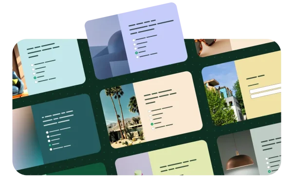 A collage of various survey templates