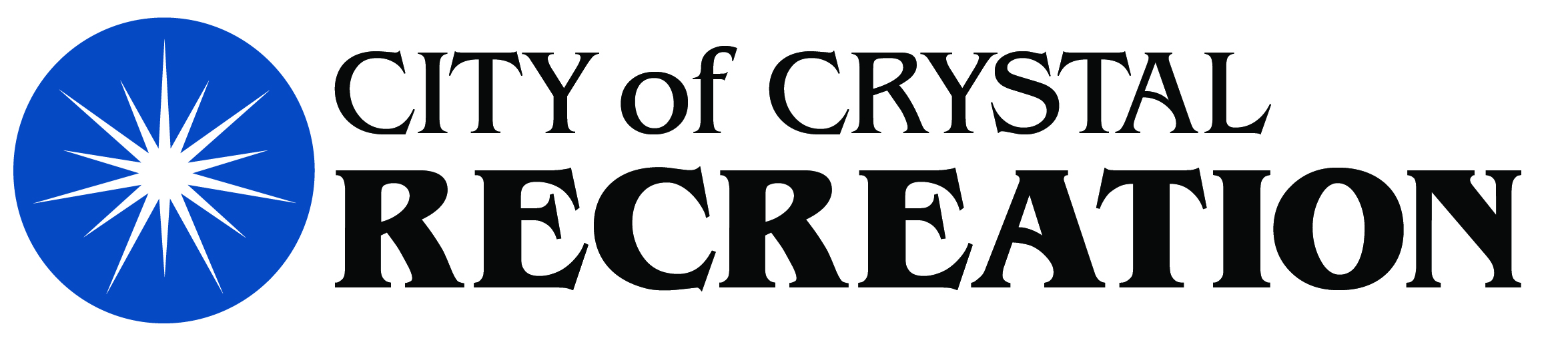 Blue circle with a crystal insert, City of Crystal